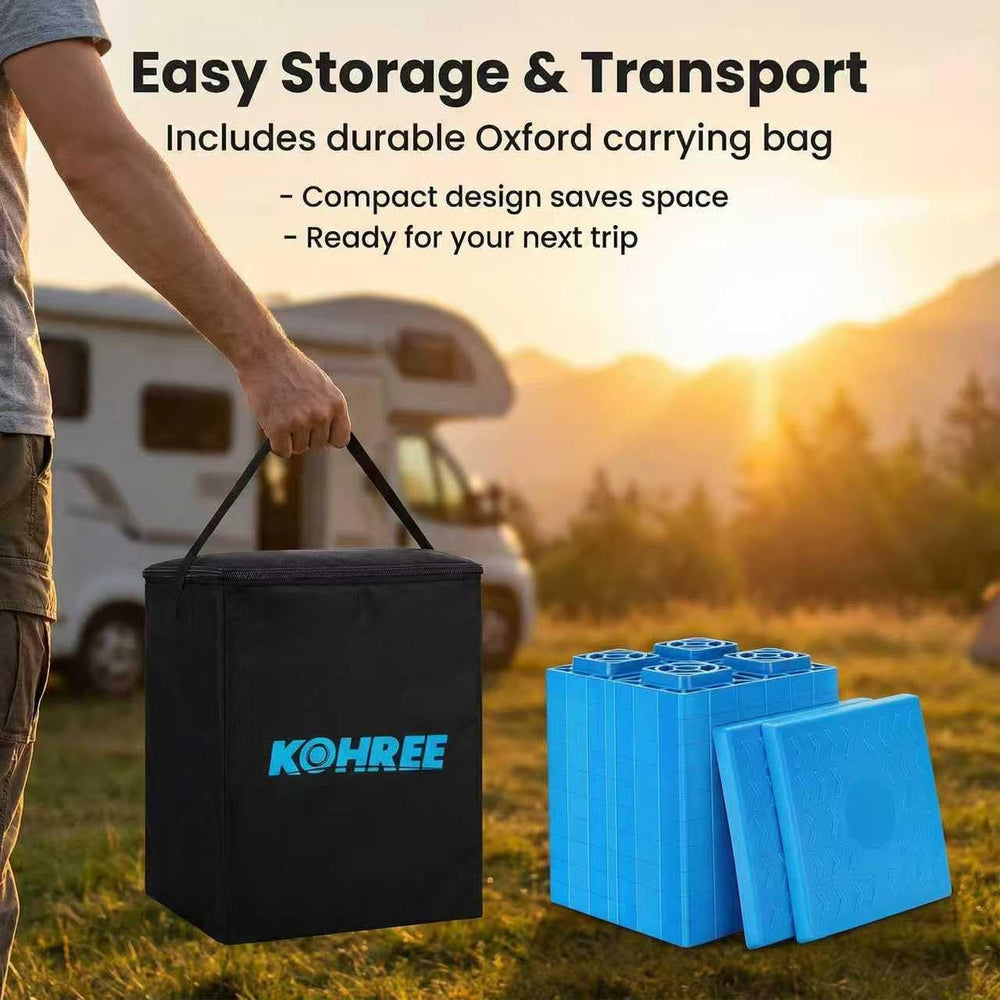 Kohree 8.54-inch square blocks provide a wide, stable base