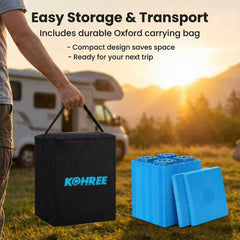 Kohree 8.54-inch square blocks provide a wide, stable base