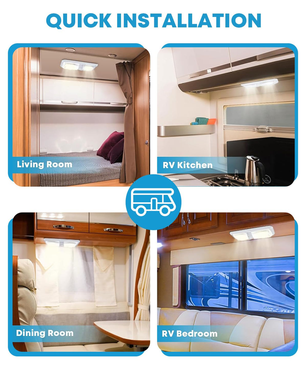 Kohree RV Lights natural white 4000-4500K for comfortable RV interiors.