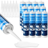 Kohree RV roof sealant bottle pour showing fast self-leveling action for a smooth seal