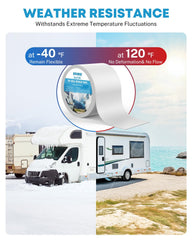 Kohree tape shown for UV-resistant sealant on an RV exterior.