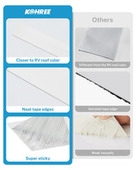Weatherproof UV-resistant tape protecting an RV's roof from moisture and sun.