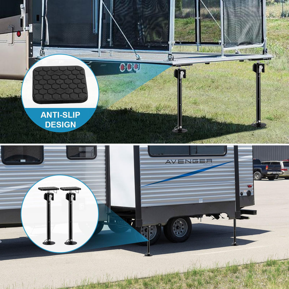 Kohree RV jack operated by drill for fast height changes.