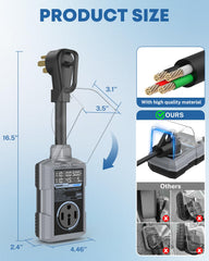 Kohree RV surge protector ergonomic grip makes plugging in easy and safe.