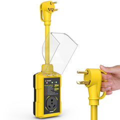 Kohree RV surge protector outer view, rugged protection for outdoor camping and dependable power safety.