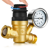 Kohree RV regulator with gauge showing precise pressure control for safe water supply