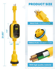 Kohree circuit analyzer LEDs verify wiring before connecting your RV power.