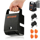 Kohree trailer hitch lock with handle secures 2-in and 2-5/16-in couplers quickly.