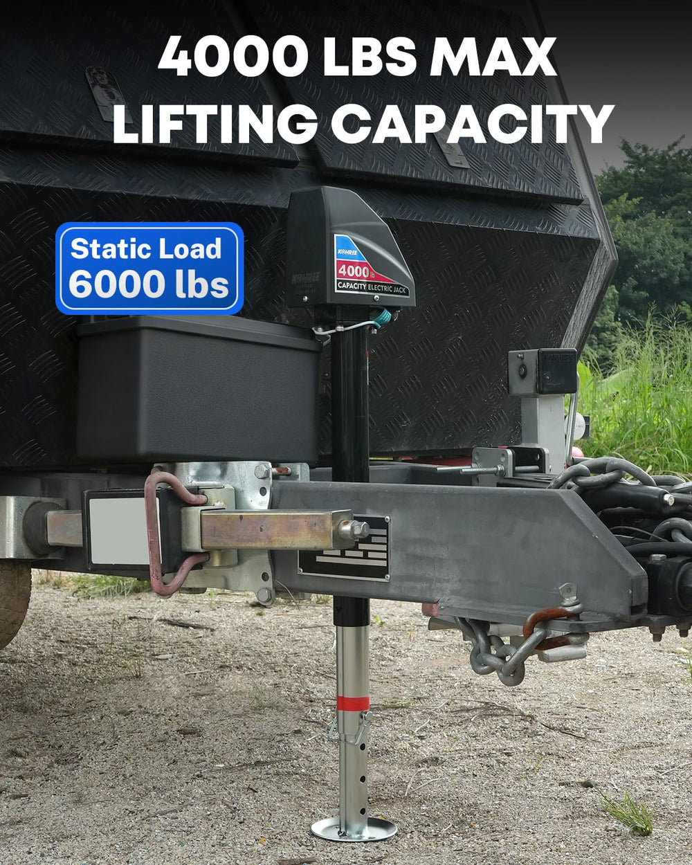Adjustable height with 5-gear drop leg supports varied trailer heights