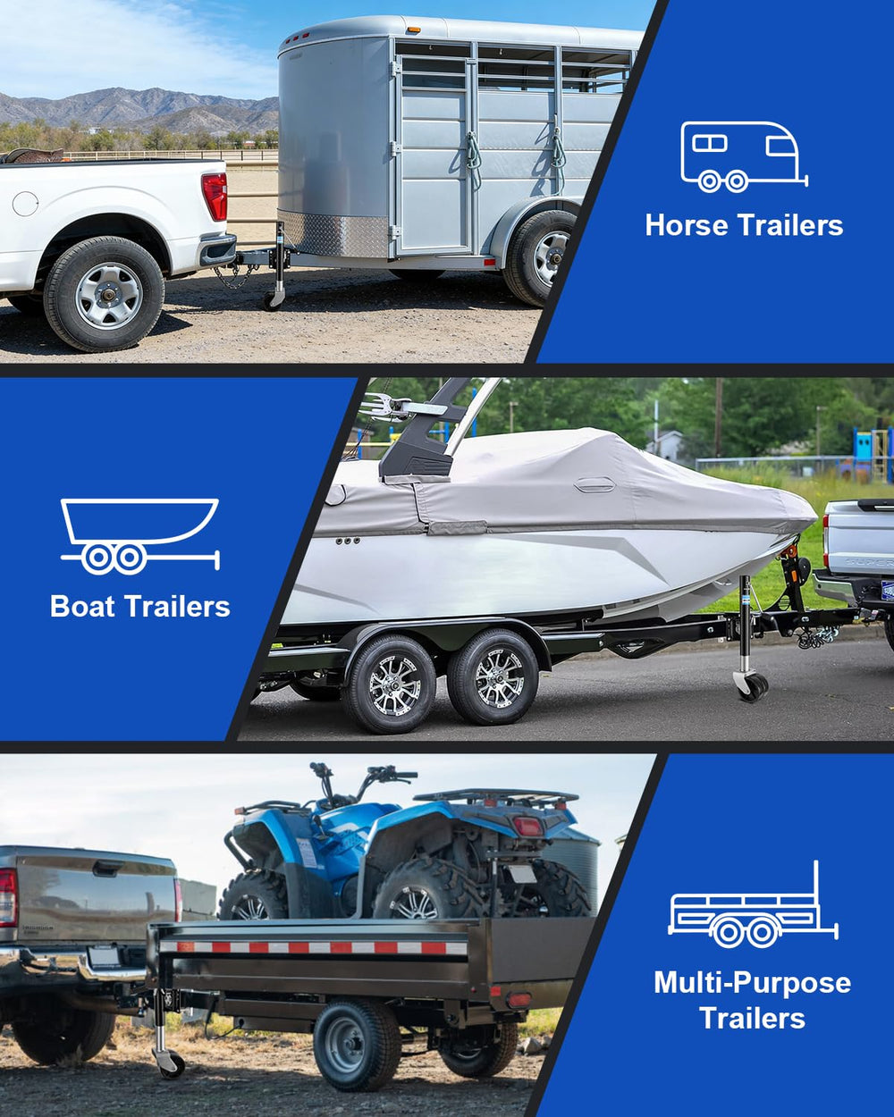 Kohree trailer jack ideal for RV, boat, or utility trailers.