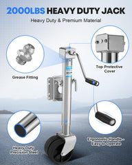 Height adjustment range of Kohree trailer jack from 26 to 38 inches