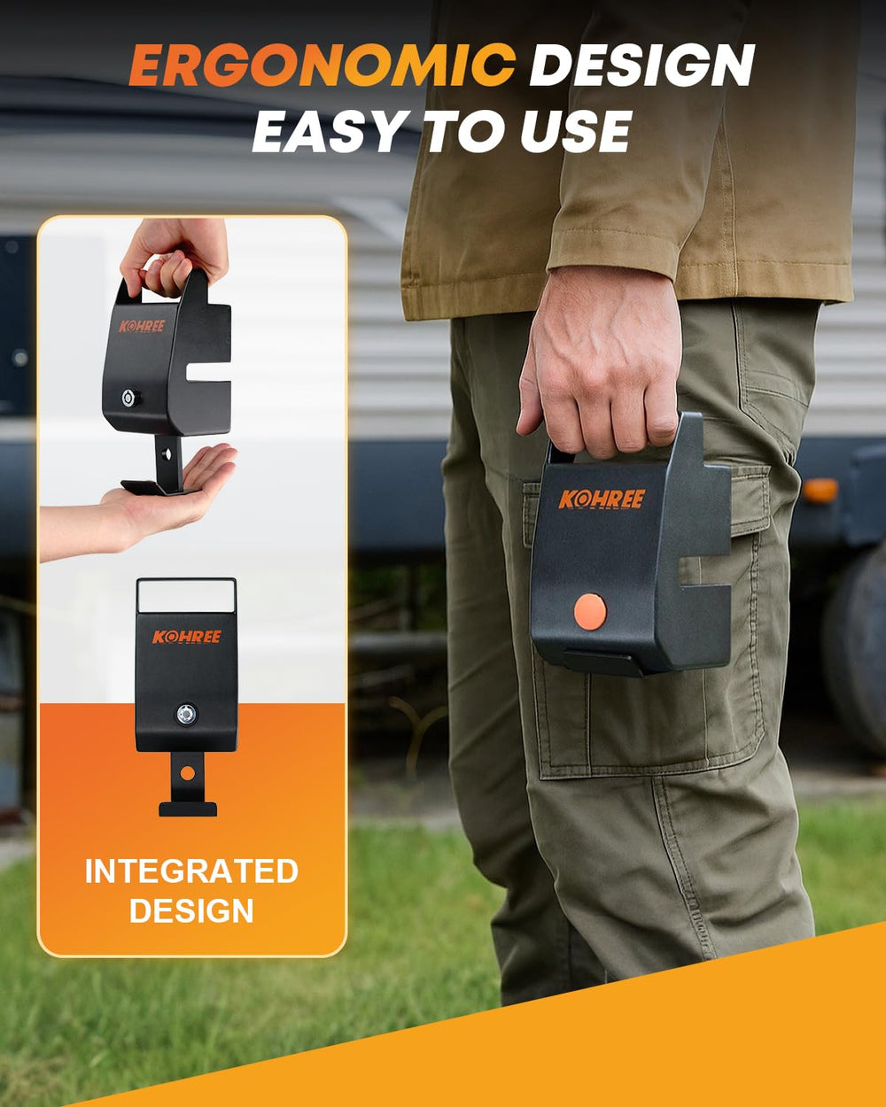 Kohree universal fit covers both 2-in and 2-5/16-in couplers.
