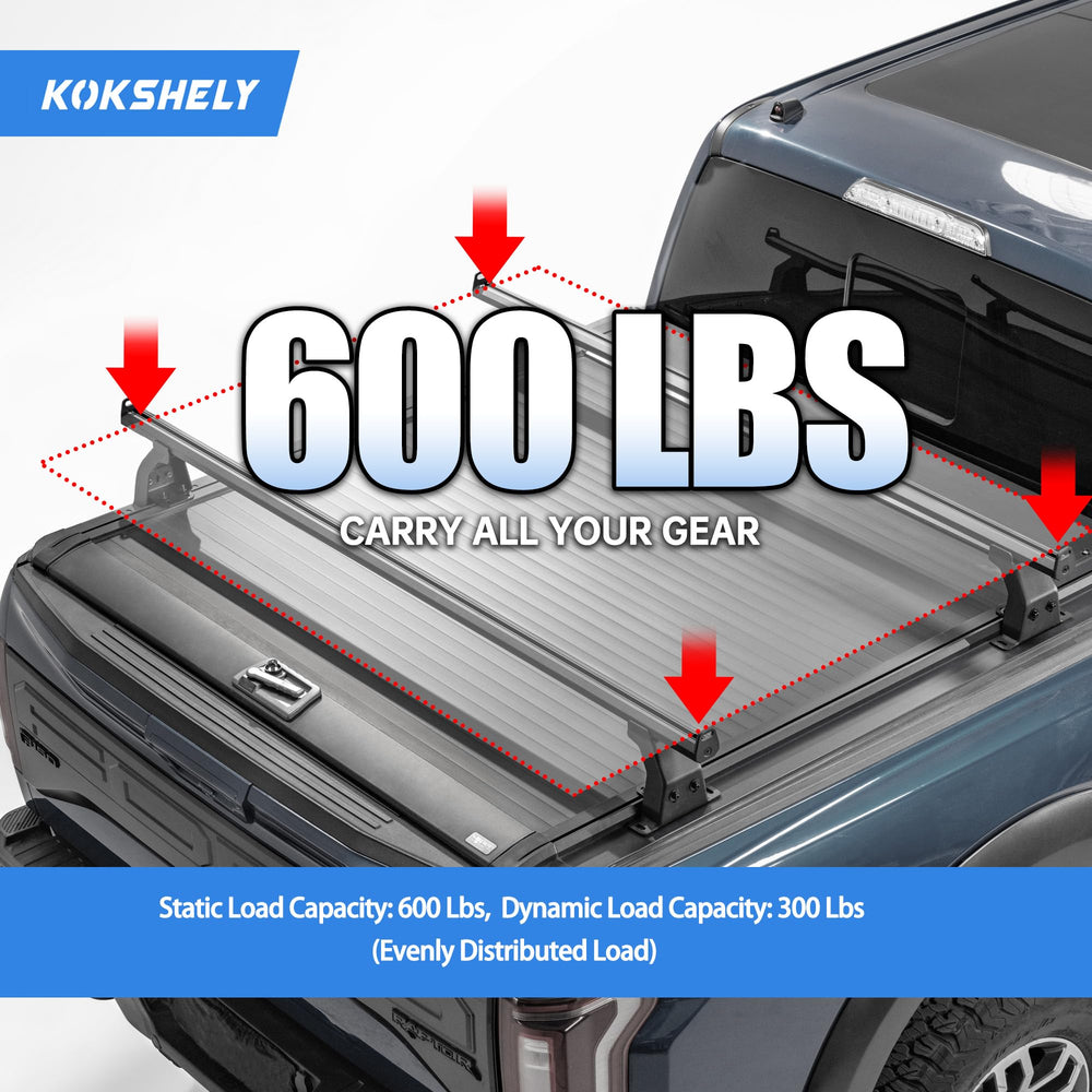 KOKSHELY cross bars removable for flexible truck bed use.