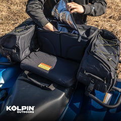 Kolpin Matrix Seat Bag cooler section with beverages inside for on-the-go refreshments