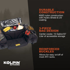 Kolpin Matrix Seat Bag interior showing padded backrest and seat for added comfort