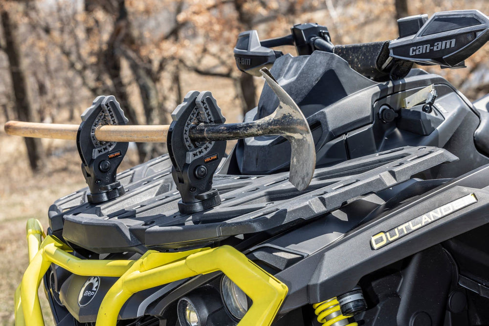 Kolpin Ratcheting Rhino Grip LinQ quick-release button enables one-handed access.