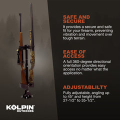 Kolpin UTV Gun Rack vertical design provides quick access from cab.