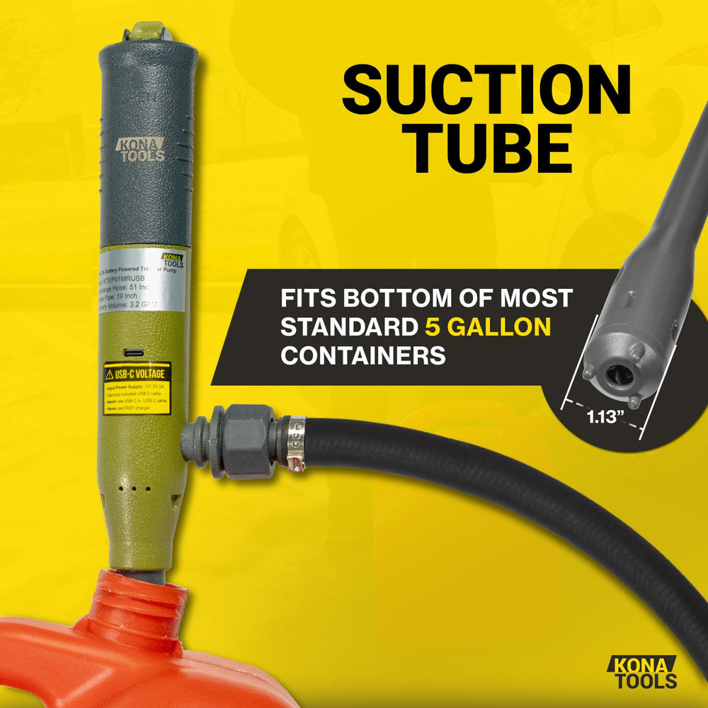 KONA TOOLS 19 inch suction tube for easy priming