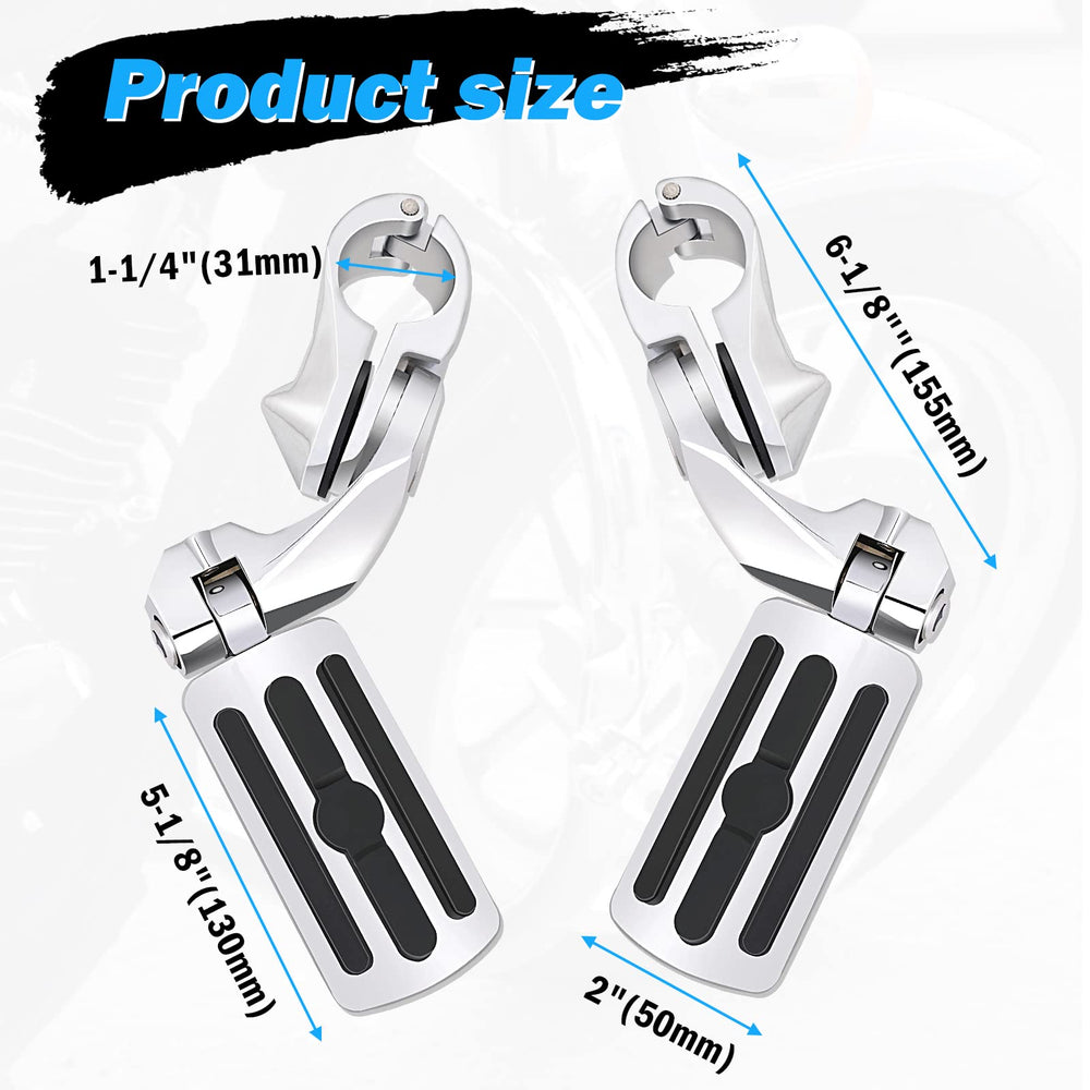 Peg installed on Harley engine guard for enhanced stability