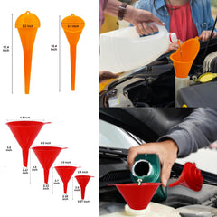 KongNai flexible-hose funnels reach tight spaces during transfers.