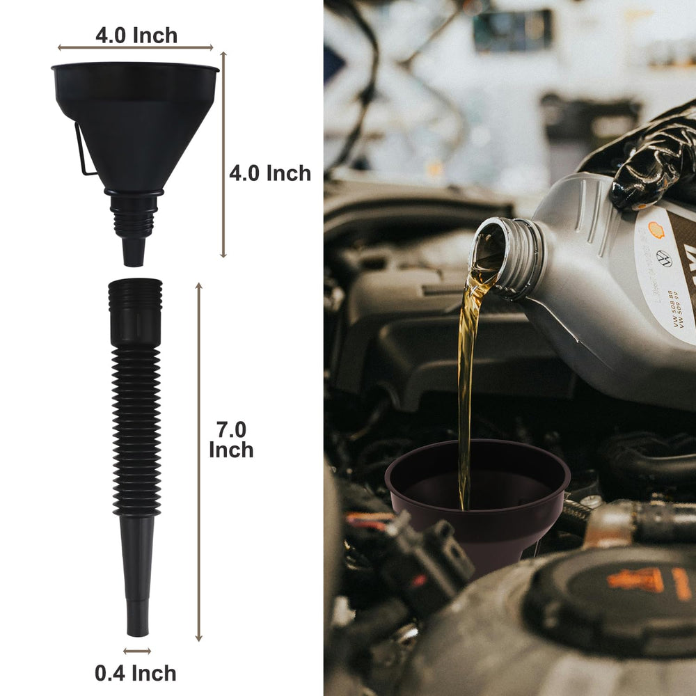 KongNai red plastic funnels for versatile, spill-free fluid transfers.