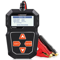 KONNWEI KW208 front panel displays quick battery health readout for easy checks.
