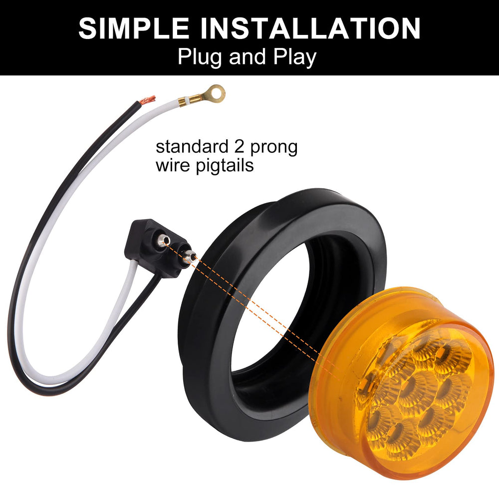 Konrali 2-prong trailer wire pigtails simplify wiring connections.