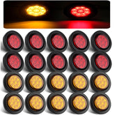 Konrali 2-inch amber LED marker with reflectors for trailer visibility.
