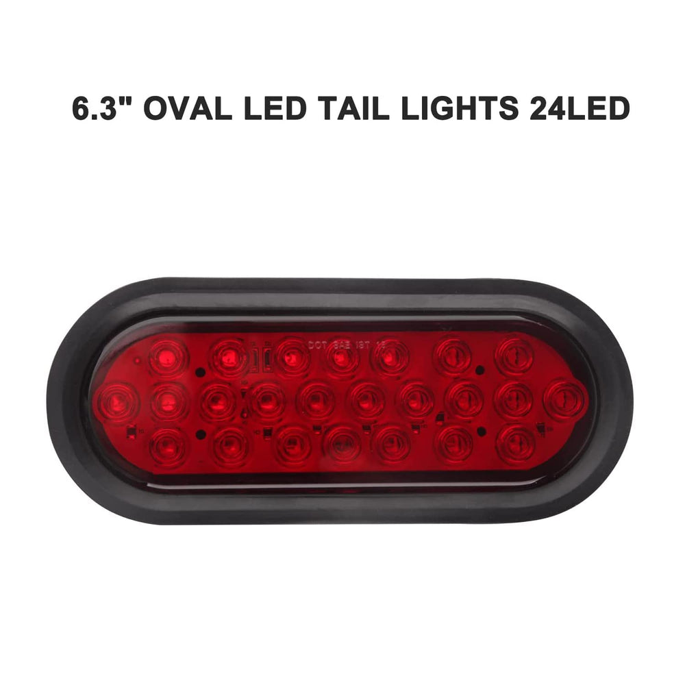 Konrali 6-inch oval LED tail light side view showing compact flush-mount design and wiring