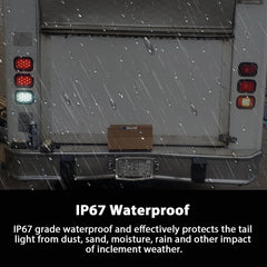 Konrali 6Pcs 5x3 LED white back-up lights provide bright reverse illumination.