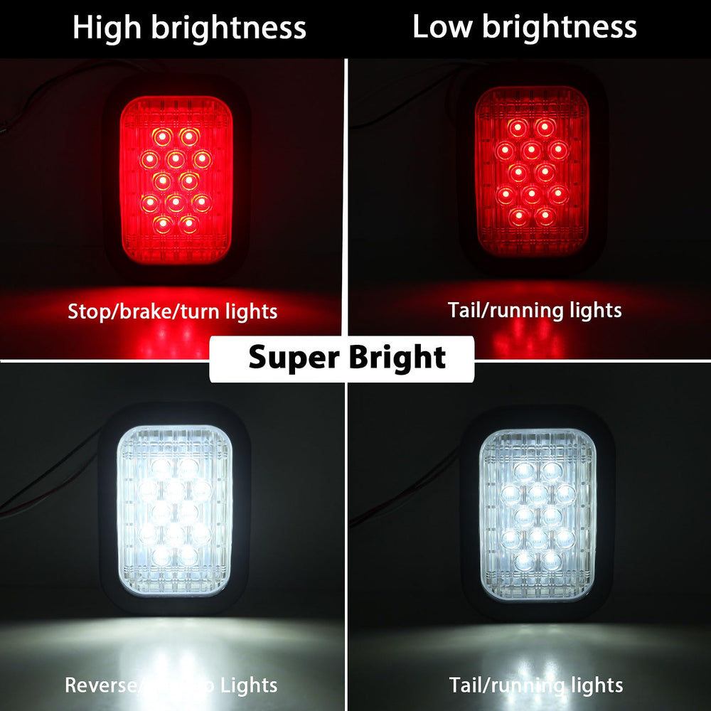Konrali 6Pcs 5x3 LED white lights ideal for trailer backup and running light use.