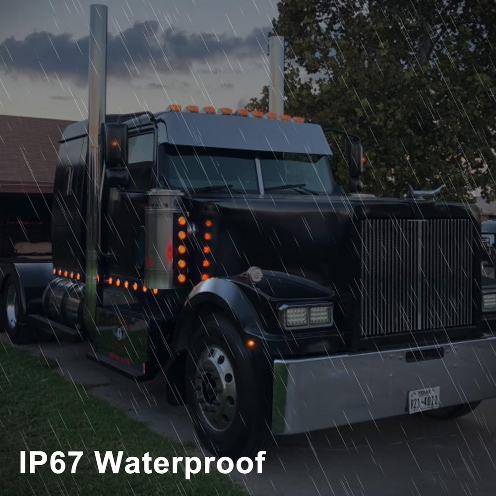 Konrali red LED marker reflectors improve trailer conspicuity at night.