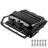 KOONDHEEND 265-833 transmission oil pan front view with gasket for precise sealing.