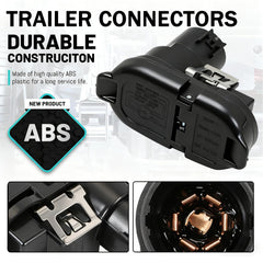 KOONDHEEND 7-way blade trailer plug provides versatile power for lights and brakes.