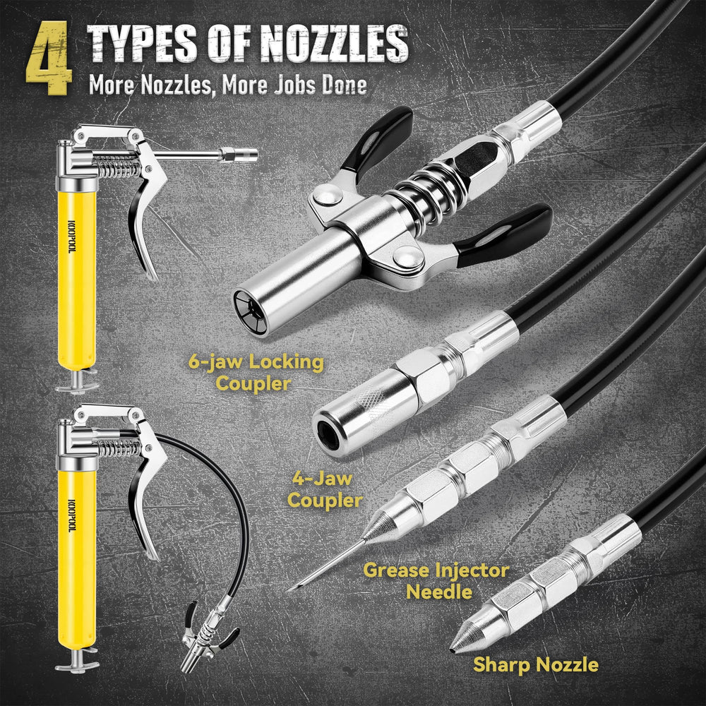 KOOPOOL 12 inch flex hose extended reach during lubrication