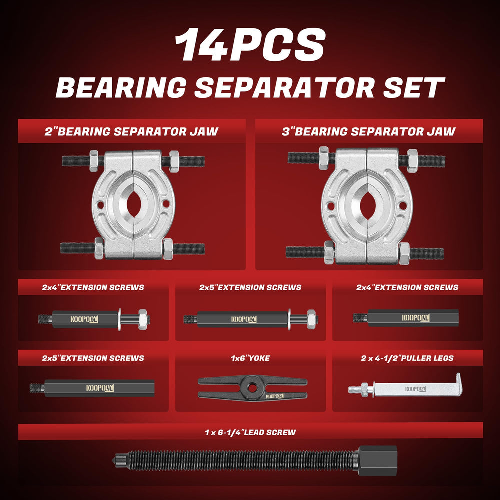 KOOPOOL bearing puller 3-inch jaw for large bearings and gears.