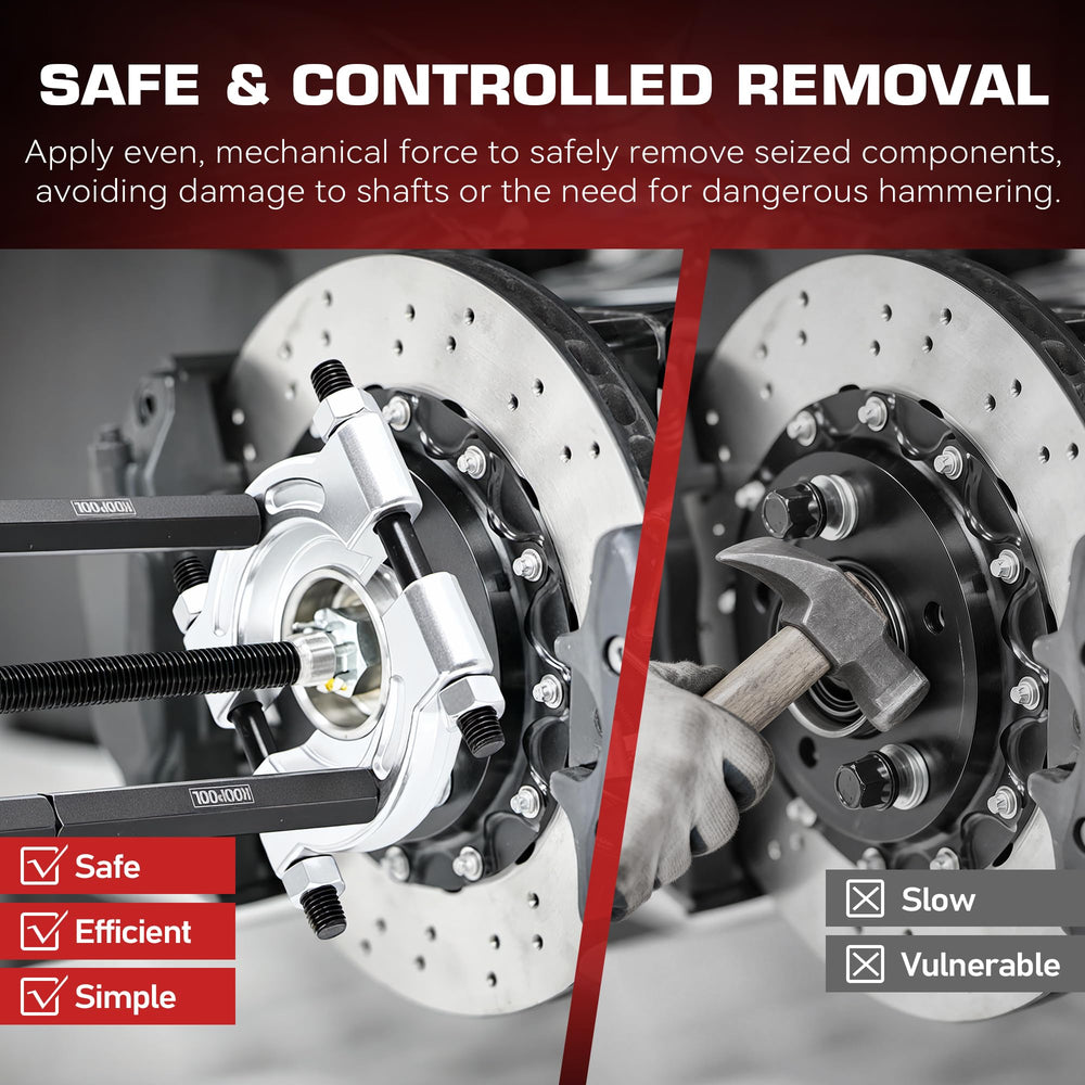 KOOPOOL heavy-duty forcing screw for steady bearing removal.