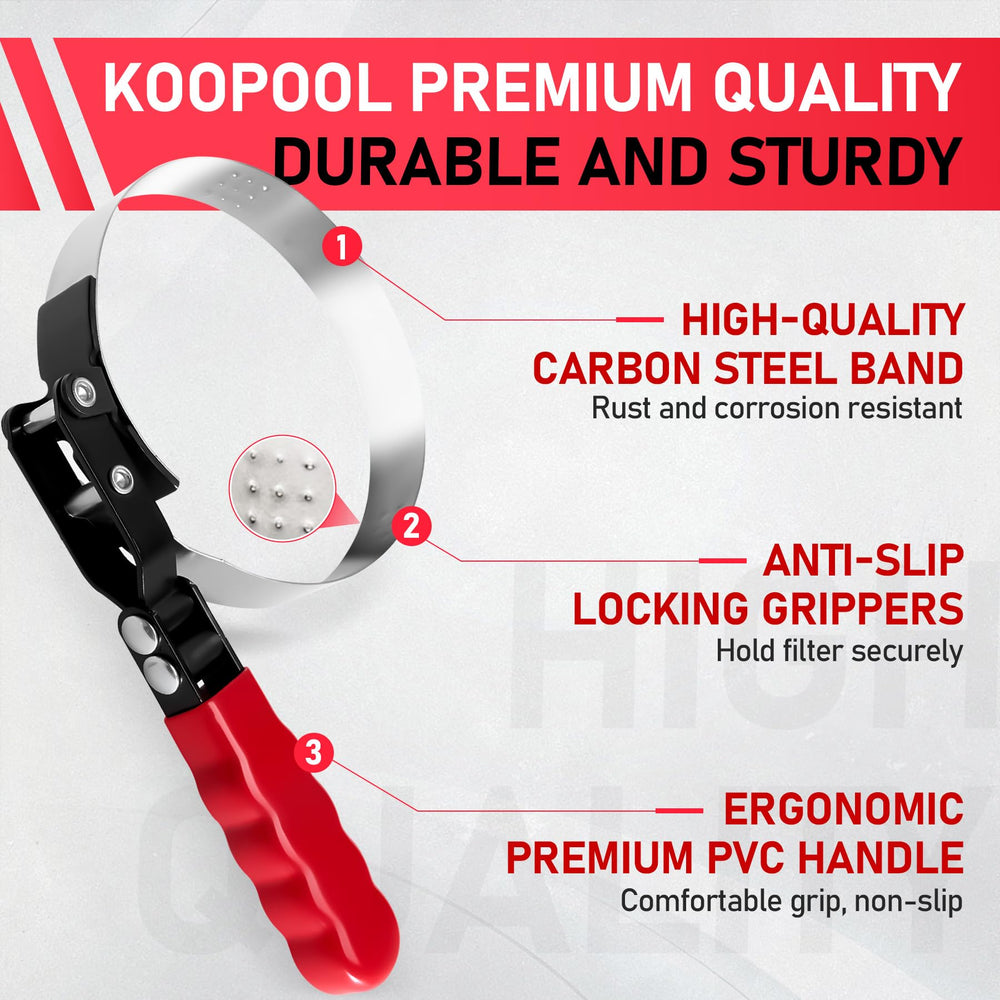 KOOPOOL swivel wrench medium handles mid-size filters with ease