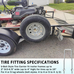 KOPKIO trailer spare tire mount installation steps shown