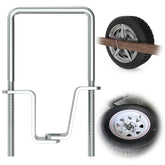 KOPKIO U-bolt spare tire carrier on trailer, ready for secure mounting.