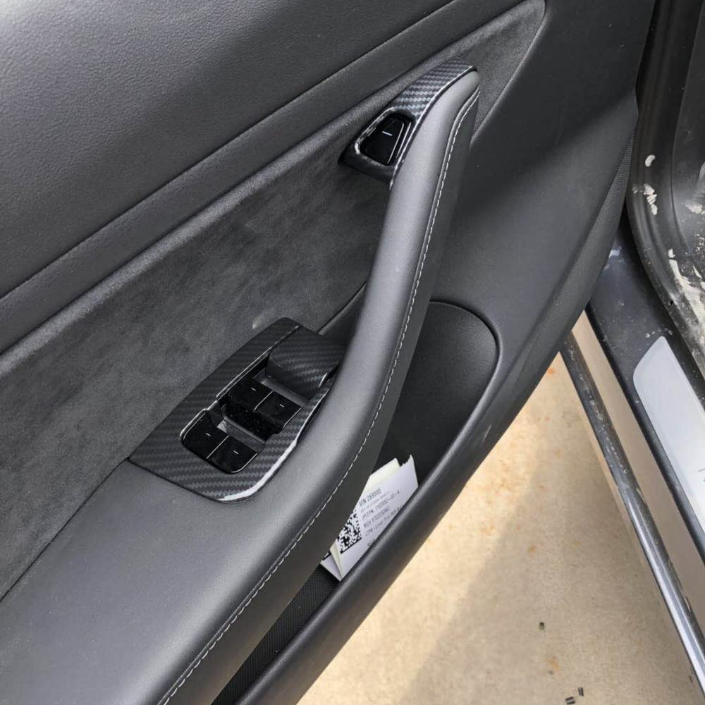 Korlot Model Y switch panel carbon fiber cover adds sport touch
