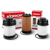 KOROP 6.7 Cummins fuel filter kit front view protects engine by filtering fuel.