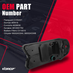 KOROP CCV filter installed in a Ram truck, promoting proper engine breathing