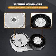 Kozlira idler pulley close-up highlighting belt alignment and quiet operation