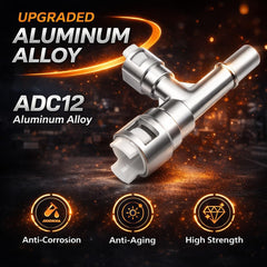 KPALAG aluminum heater inlet hose tee connector on Chevrolet Silverado for reliable sealing.
