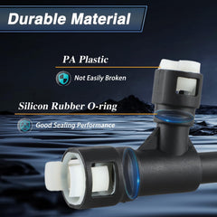 KPALAG black connector non-right-angle close-up emphasizes supply line connection.