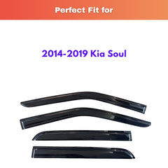 KPY window visors for Soul 2014–2019 enable ventilation with rain shielding.