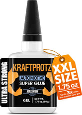 KRAFTPROTZ automotive super glue gel XXL bottle close-up for repeat repairs