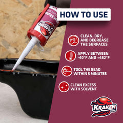 Kraken Bond Red RTV being applied to form an automotive gasket seal