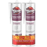 Kraken Bond Red RTV sealant tube closeup for reliable automotive gasket sealing